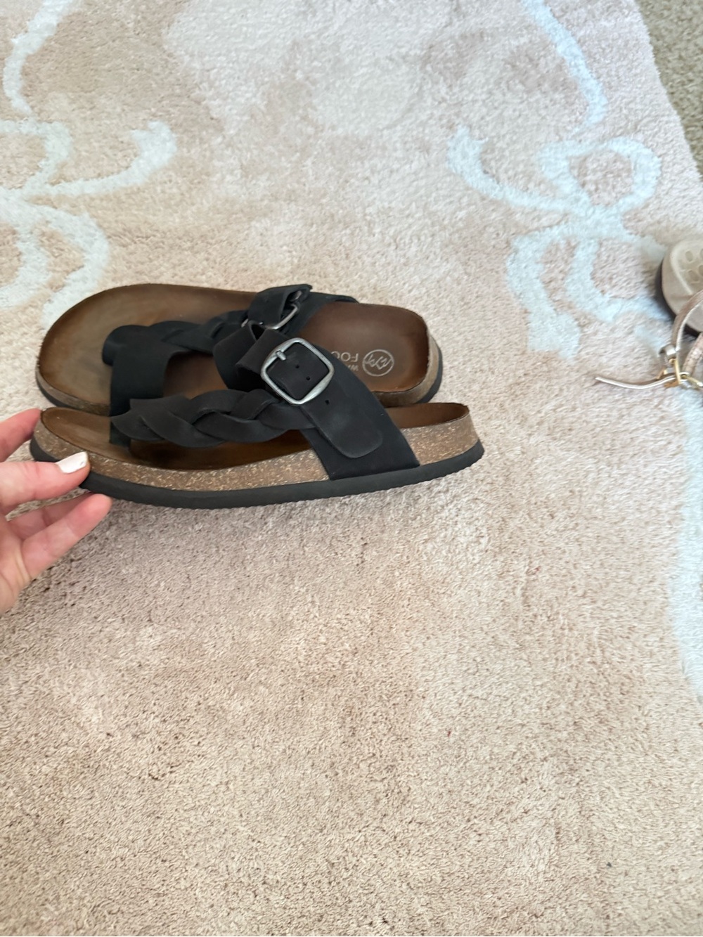 White Mountain Footbeds Black Double-Buckle Sandals worn a few times! - Picture 3 of 3
